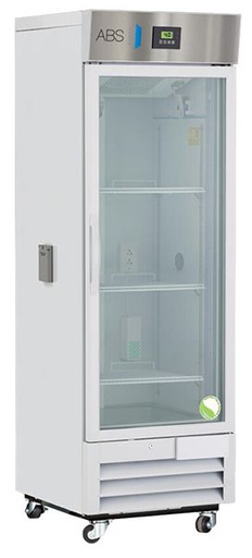 Premier Chromatography Refrigerator 16 Cu. Ft. Single Glass Door with microprocessor temperature controller,  Temp display &amp; Alarm module with battery back-up, audible and visual high/low temp alarms, °C/°F convertible temperature display, remote alarm contacts, and casters, one duplex outlet, and two 2&quot; access ports. Requires two (2) outlets. Warranty: 2/5; Two year parts and labor warranty, plus an additional three year compressor parts warranty.