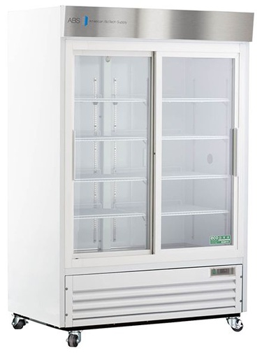 Standard Chromatography Refrigerator 47 Cu. Ft. Double Slide Glass Door with microprocessor temperature controller, audible and visual high/low temp alarms, remote alarm contacts, one duplex outlet, one 2&quot; access port and casters. Requires two (2) outlets. Warranty: 1/5; One year parts and labor warranty, plus an additional four year compressor parts warranty. Requires two (2) outlets