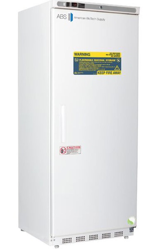 20 Cu. Ft. Flammable Material Freezer with microprocessor temperature controller, Temperature display &amp; Alarm module with battery back-up, audible and visual high/low temperature alarms, °C/°F convertible temperature display, and remote alarm contacts. Two year parts and labor warranty.