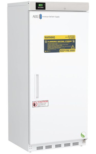 17 Cu. Ft. Premier Flammable Storage Refrigerator; temperature alarms, keyed door locks,  probe access, and precise temperature monitoring through microprocessor control. 2 Year Parts &amp; Labor Warranty plus 5 Year Compressor Parts Warranty