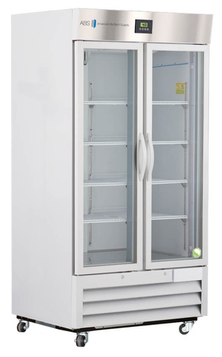 36 Cu. Ft. Double  Swing Glass Door Premier Laboratory Refrigerator . Warranty: 2/5; Two year parts and labor warranty, plus an additional three year compressor parts warranty.