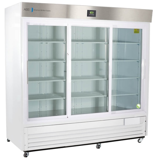 69 Cu. Ft.  Triple Slide Glass Door Premier Laboratory Refrigerator . Warranty: 2/5; Two year parts and labor warranty, plus an additional three year compressor parts warranty.