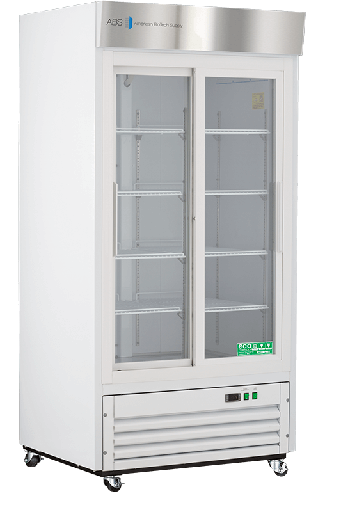 33 Cu. Ft.  Double Slide Glass Door Standard Laboratory Refrigerator.  Warranty: 1/5; One year parts and labor warranty, plus an additional four year compressor parts warranty.