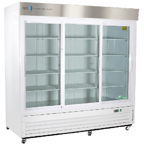 69 Cu. Ft.  Triple Slide Glass Door Standard Laboratory Refrigerator.  Warranty: 1/5; One year parts and labor warranty, plus an additional four year compressor parts warranty.