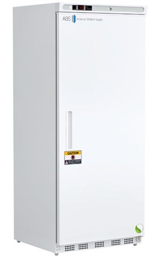20 cu. ft. capacity General Purpose Laboratory Solid Door Refrigerator with microprocessor temperature controller, audible and visual high/low temperature alarms, remote alarm contacts, and casters. Warranty: 1/5; One year parts and labor warranty, plus an additional four year compressor parts warranty.