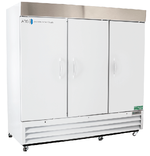 72 Cu. Ft.  Triple Swing Solid Door Standard Laboratory Refrigerator.  Warranty: 1/5; One year parts and labor warranty, plus an additional four year compressor parts warranty.