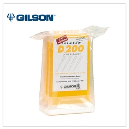 [GF-F167103] Gilson D200 Diamond Tips, 2-200µl, Tower-Pack, Yellow, pk/960 (10 Racks of 96). Requires but does not include the universal reload box (GF-F167100).
