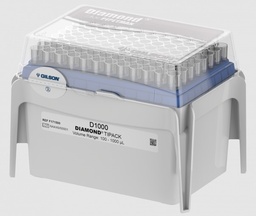 [GF-F171500] Gilson D1000 Diamond Tips, Natural, 200-1000µl, Tipack, pk/960 (10 Racks of 96).
