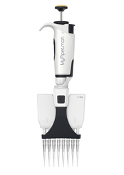 [GF-FP10011S] MyPipetman Select P8x20 multichannel. Fully-autoclavable, air-displacement pipette; unique, patented Trilock™ volume-locking system; 2 - 20µL. Three-year warranty.