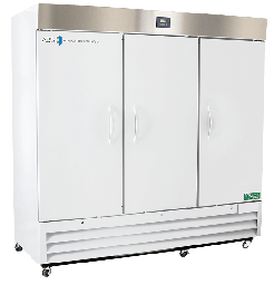 72 Cu. Ft.  Triple Swing Solid Door Premier Laboratory Refrigerator. Warranty: 2/5; Two year parts and labor warranty, plus an additional three year compressor parts warranty.