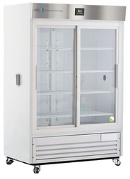 [NOR-ABT-HC-CP-47] Premier Chromatography Refrigerator 47 Cu. Ft. Double Sliding Glass Door with microprocessor temperature controller,  Temp display &amp; Alarm module with battery back-up, audible and visual high/low temp alarms, °C/°F convertible temperature display, remote alarm contacts, and casters, one duplex outlet, and two 2&quot; access ports. Requires two (2) outlets. Warranty: 2/5; Two year parts and labor warranty, plus an additional three year compressor parts warranty.