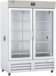 [NOR-ABT-HC-CP-49] Premier Chromatography Refrigerator 49 Cu. Ft. Double Swing Glass Door with microprocessor temperature controller,  Temp display &amp; Alarm module with battery back-up, audible and visual high/low temp alarms, °C/°F convertible temperature display, remote alarm contacts, and casters, one duplex outlet, and two 2&quot; access ports. Requires two (2) outlets. Warranty: 2/5; Two year parts and labor warranty, plus an additional three year compressor parts warranty.