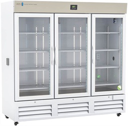 [NOR-ABT-HC-CP-72] Premier Chromatography Refrigerator 72 Cu. Ft. Triple Swing Glass Door with microprocessor temperature controller,  Temp display &amp; Alarm module with battery back-up, audible and visual high/low temp alarms, °C/°F convertible temperature display, remote alarm contacts, and casters, one duplex outlet, and two 2&quot; access ports. Requires two (2) outlets. Warranty: 2/5; Two year parts and labor warranty, plus an additional three year compressor parts warranty.