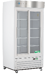 33 Cu. Ft.  Double Slide Glass Door Standard Laboratory Refrigerator.  Warranty: 1/5; One year parts and labor warranty, plus an additional four year compressor parts warranty.