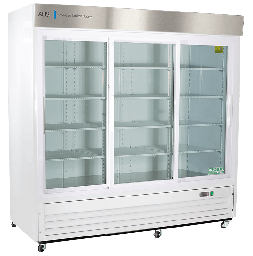 69 Cu. Ft.  Triple Slide Glass Door Standard Laboratory Refrigerator.  Warranty: 1/5; One year parts and labor warranty, plus an additional four year compressor parts warranty.
