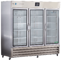 72 Cu. Ft. Premier Stainless Steel Laboratory Refrigerator Glass Door. Warranty: 2/5; Two year parts and labor warranty, plus an additional three year compressor parts warranty.